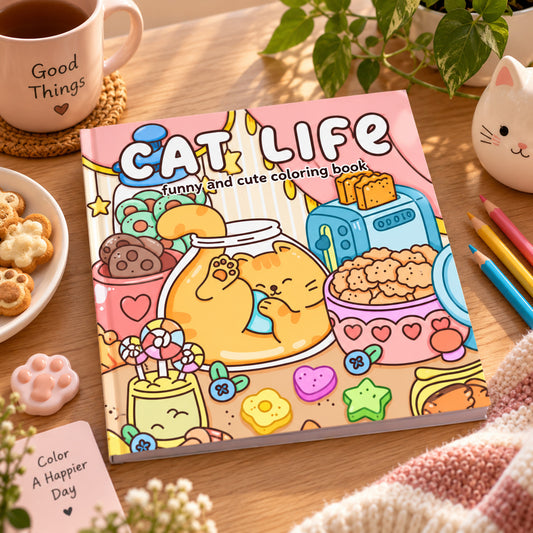 Cat Life Adventure – Livre de coloriage chats cosy