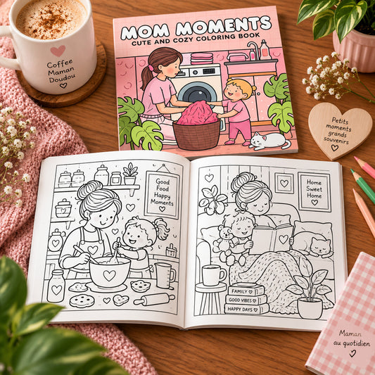 Mom Moments – Livre de coloriage cosy