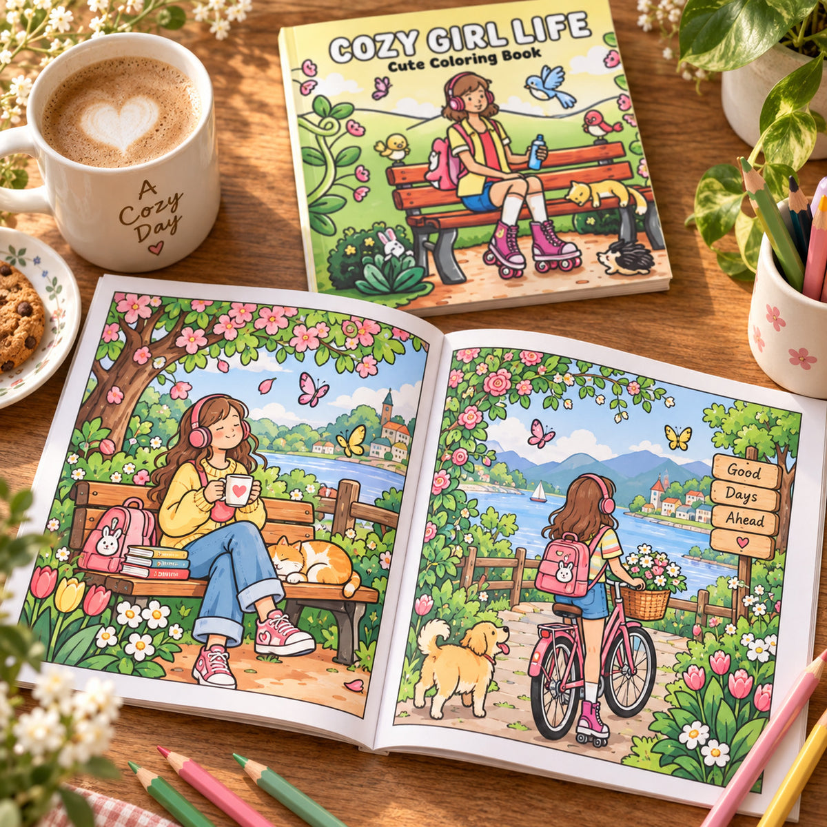 Cozy Girl Life – Cozy Adult Coloring Book