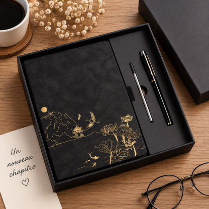 Coffret carnet A5 avec stylo – 200 pages, idée cadeau papeterie
