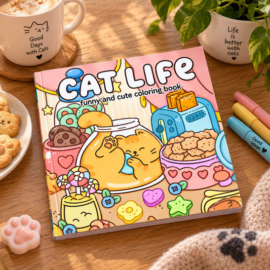 Cat Life Adventure – Livre de coloriage chats cosy