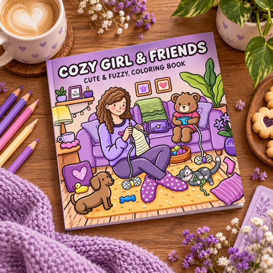 Cozy Girl & Friends – Livre de coloriage amitié cosy