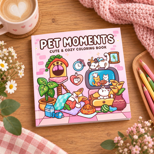Pet Moments – Livre de coloriage animaux mignons