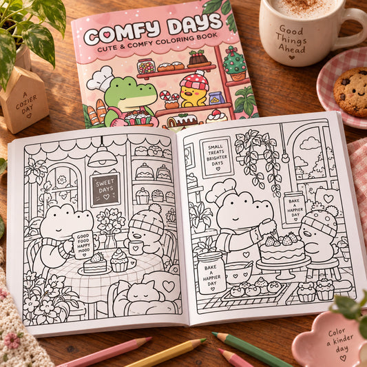 Comfy Days – Livre de coloriage journées cosy