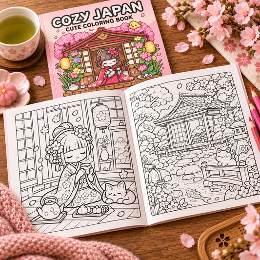 Cozy Japan – Livre de coloriage japonais cosy