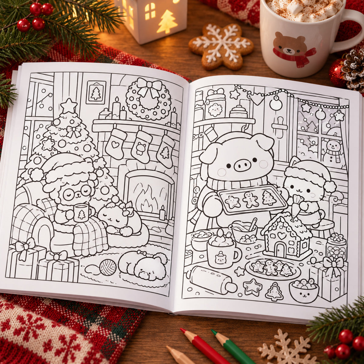 Fuzzy Christmas – Cozy Christmas Coloring Book