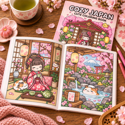 Cozy Japan – Livre de coloriage japonais cosy
