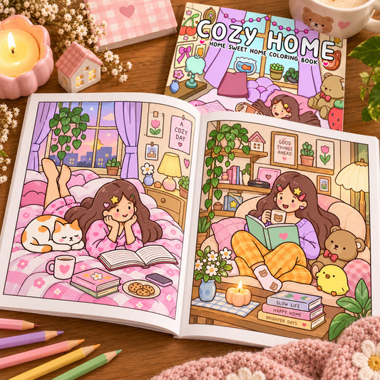 Cozy Home – Livre de coloriage maison cosy